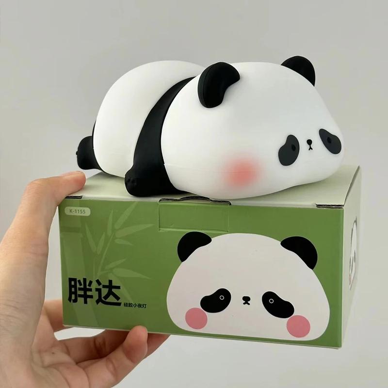 Panda LED Night Light, Cute Silicone Panda Night Light USB Touch Night Lamp, Bedroom Timing Lamp For Decoration Children's Gift