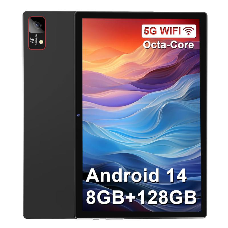 2024 Newest Android 14 Tablet 10.1 Inch Screen, 128GB ROM + 8GB RAM(4+4 Virtual) Storage Tablet Octa-Core Processor, 5G WiFi Tablet with 7000mAh Battery, 1280*800 HD Display Bluetooth GPS 13MP Camera