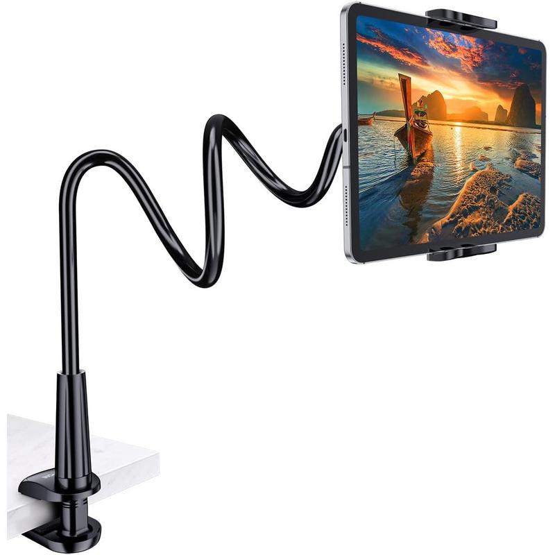 Tryone Gooseneck Tablet Holder Stand for Bed Adjustable Flexible Arm Tablets Mount Clamp on Table Compatible with iPad Air Mini | Galaxy Tabs | Kindle Fire | Switch or Other 4.7-10.5