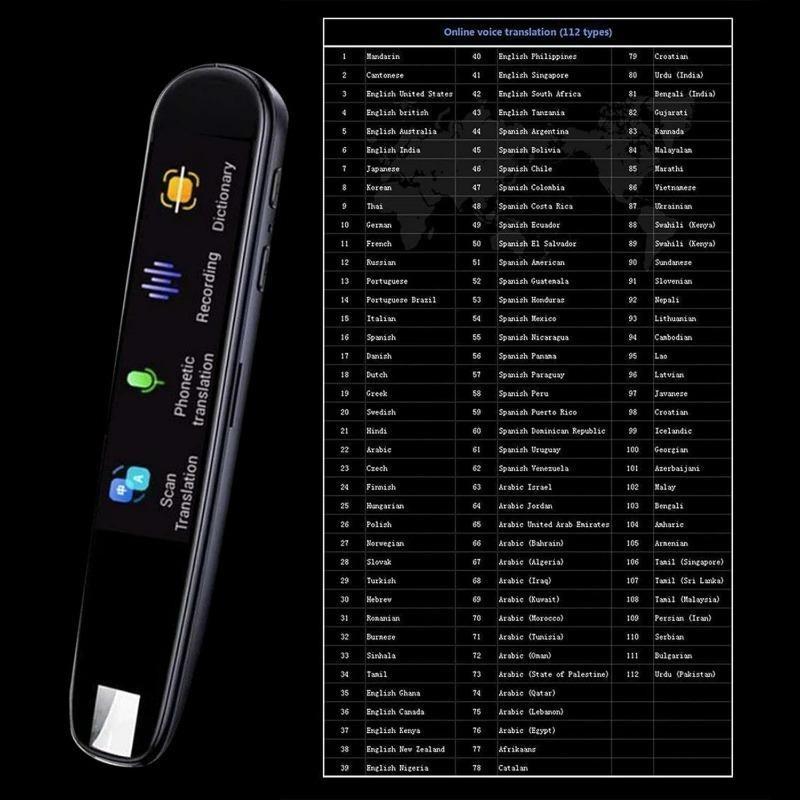 Electronics Translation Pen (1 Box), School Supplies, Electronics Portable Smart Pen with 112 Language, Digital Scan Translator Pen, Support 2-way Translation (requires Wifi Connection), Electronics Education Devices, Back to School Gifts