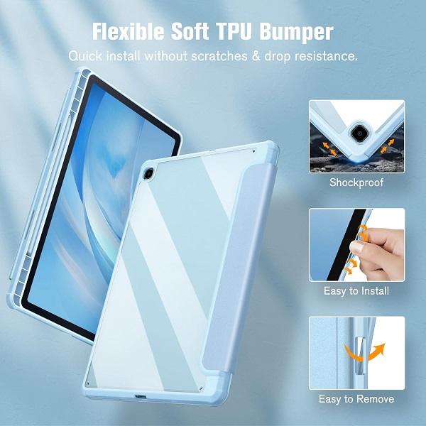 Fintie Hybrid Slim Case for Galaxy Tab S6 Lite 10.4-Inch with S Pen Holder, Crystal Clear Back Shell, Auto-Wake Sleep, Durable Protective Cover