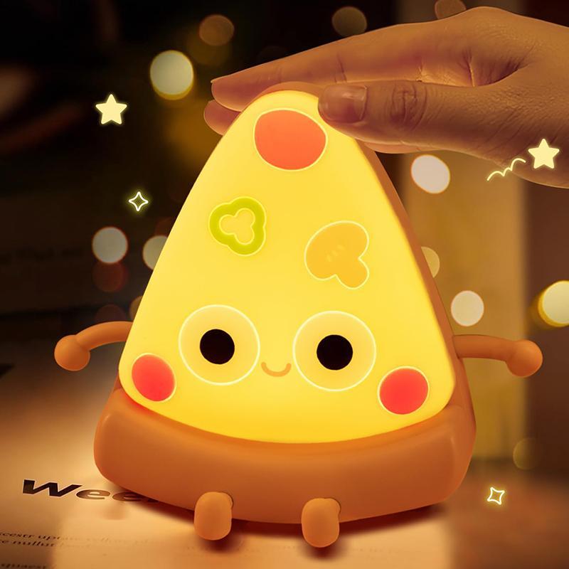 Cute Cartoon Pizza Shaped Night Light, USB Rechargeable Touch Control Night Lamp, Desktop Decorative Ornament Lamp, Ideal Gifts