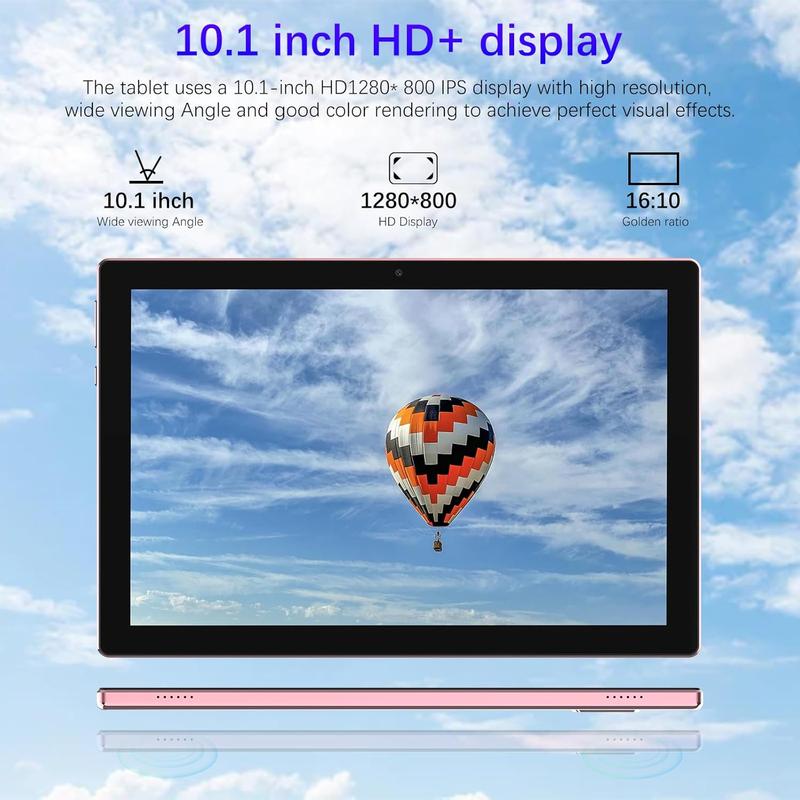 2 in 1 Tablet, 10 inch Android 13 Tablet with Keyboard, 10GB+64GB+512GB Expand Dual Camera, IPS Touch Screen Tablet Computer, WiFi, Bluetooth, Long Battery Life, Certified Tablet PC, Pink