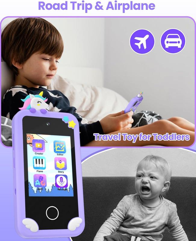 Kids Toy Smart Phone,Smart Phone Toys for Girls with High-definition Camera-Phone Toys with Learning Games,Travel Toys with MP3 Music Player for Birthday Gifts for Boys Girl Boy Girl Birthday Gifts touch screen toy game phone