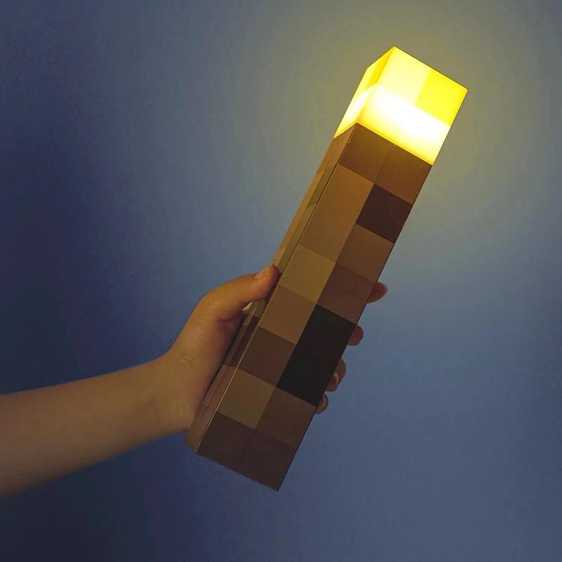 Minecraft Brownstone Torch LED Lamp Potion Bottle Light USB Rechargeable Night Light Kids Xmas