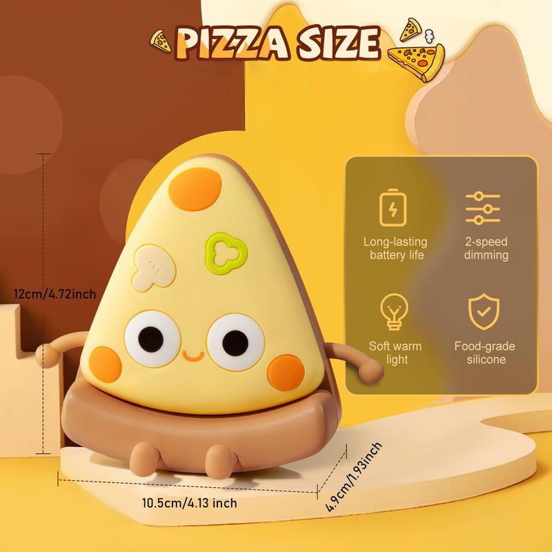 Cute Cartoon Pizza Shaped Night Light, USB Rechargeable Touch Control Night Lamp, Desktop Decorative Ornament Lamp, Ideal Gifts