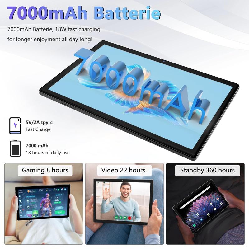 2025 Newest Android 13 Tablets 10 Inch, 5G Wifi Tablet Mit 16GB RAM+128GB ROM(1TB TF),2 In 1 Tablet with keyboard Mouse Pen-Octa-Core2.0Ghz | 7000mAh | 1080FHD | 13MP Camera | WLAN GPS OTG Typ-c Tablet on sale  Christmas gift  Black Friday Deal