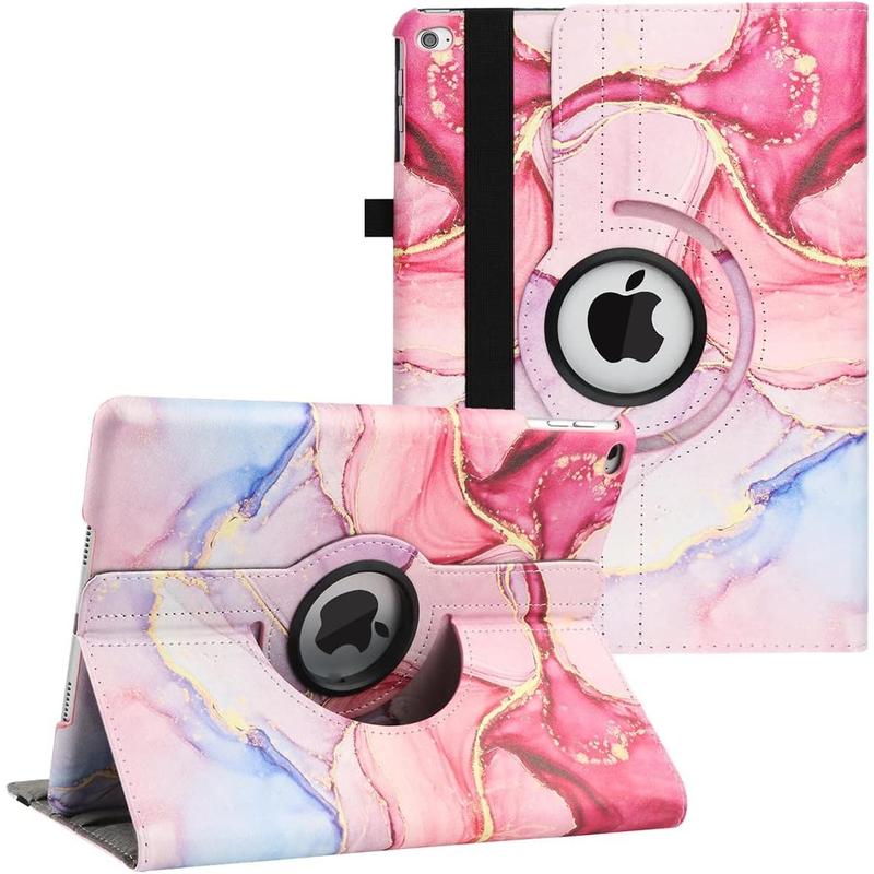 New Case for IPad 9.7 Inch 2018 2017  IPad Air 2 Case - 360 Degree Rotating Stand Protective Cover Case with Auto Sleep Wake for IPad 5th 6th Generation (Marble Pink)