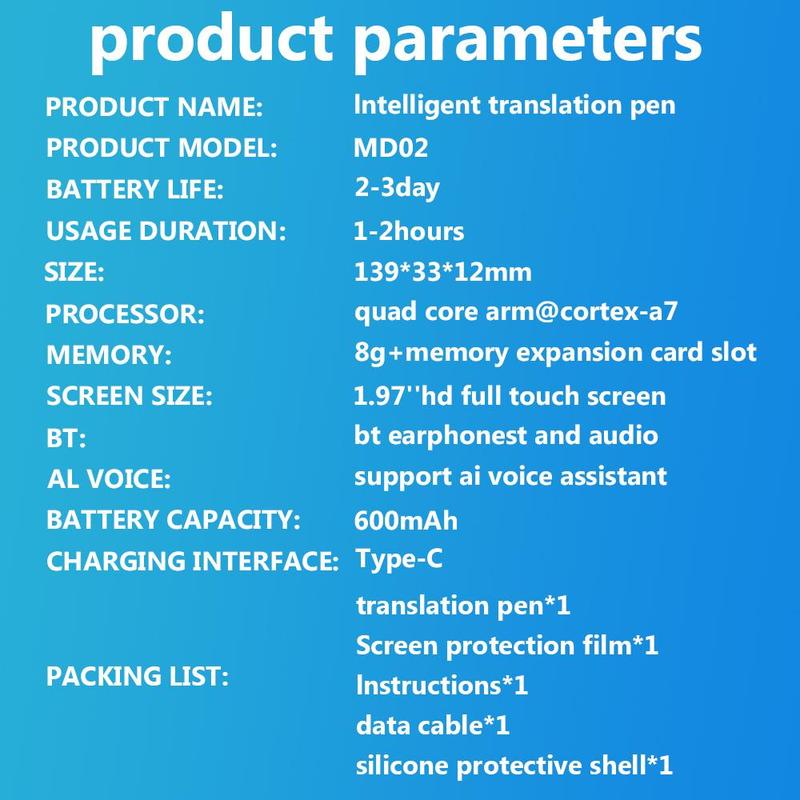 Christmas Gift, Translation Pen with Wifi, Versatile Translation Quick Check, Professional Translation Comparable To Professional Level 8 Translation Pen, 134 Languages Two-way Intercom, Online Scanning Supports 60 Languages, Digital Products