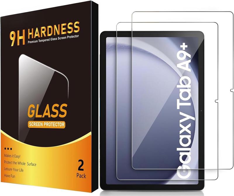 2 Pack Screen Protector for Samsung Galaxy Tab A9+ Plus (11-Inch 2023,Model SM-X210 X216 X218), Anti-Scratch 9H Hardness Tempered Glass Film