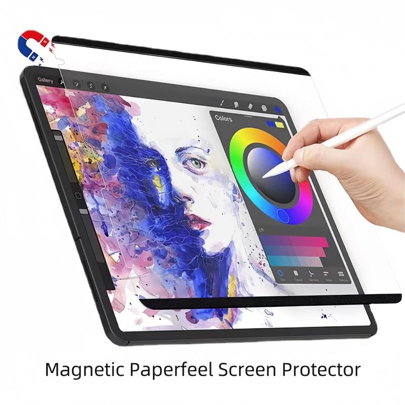 Magnetic Removable & Reusable Paper-Like Screen Protector, 1 Count Anti-Glare Tablet Screen Protector For iPad 10.2-10.9 Inch