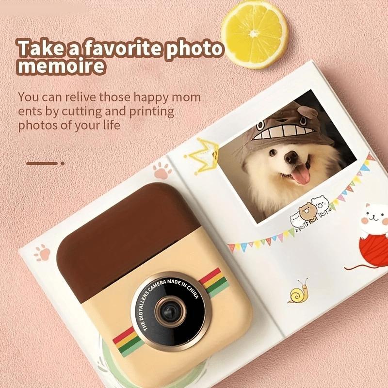 Instant Print camera for kids,creative Christmas and birthday gift for boys and girls ages 6 and up, One-Time Imaging.HD digital camera with thermal paper, educational children's toy camera, portable instant print camera,includes 32GB SD card Charging