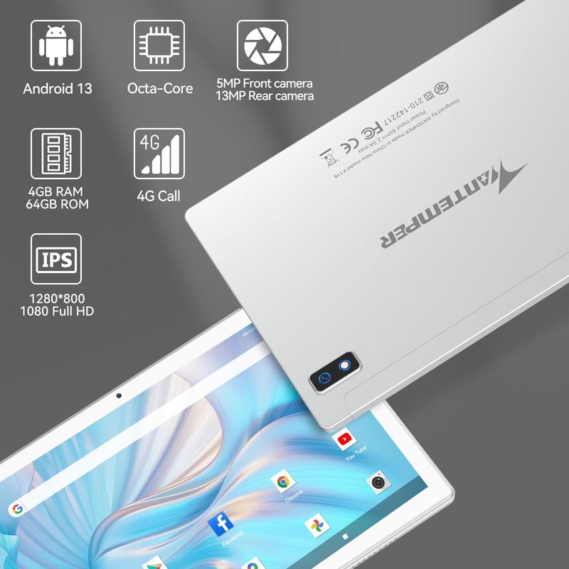 2024 Newest 10 Inch Tablet,3 in 1 Tablet with Keyboard Mouse pen, Android 13 Tablet 4G Cellular with 2 SIM 1 SD-64GB ROM TF Max 512GB,Octa-Core,1080 FHD,13MP,GMS-Zertifizierung,GPS  WIFI Tablet on sale  Christmas gift  Black Friday Deal internet tablet