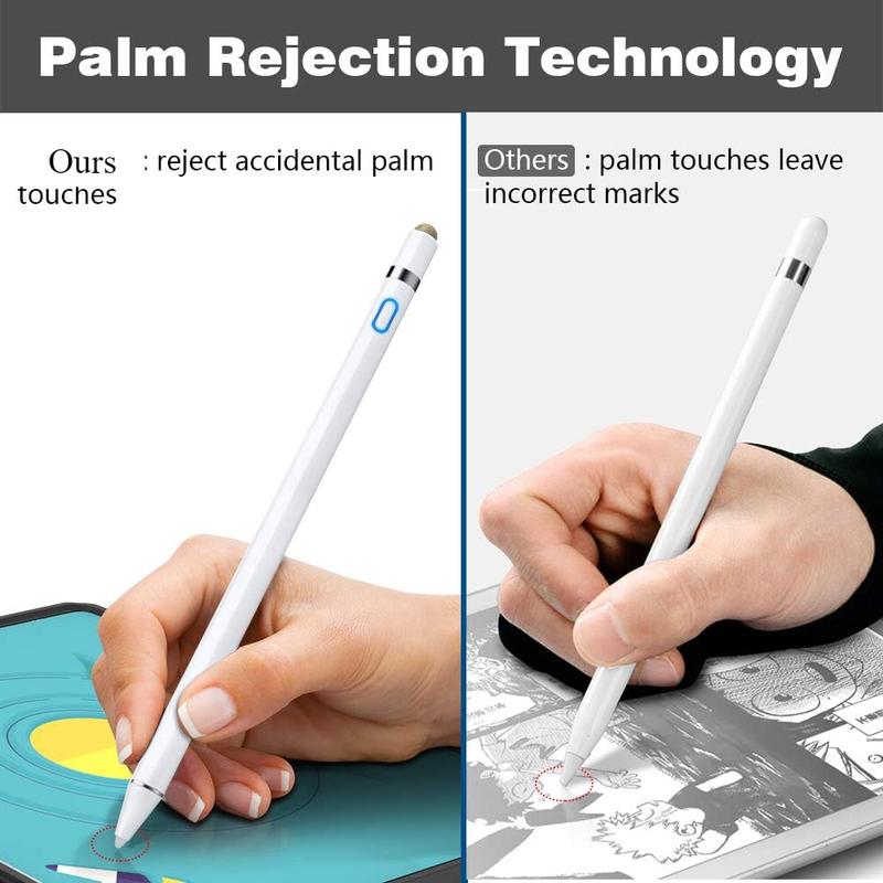 Stylus Pen for iPad Pencil for iPad 10th 9th 8th 7th 6th Gen, 20Hrs Work Palm Rejection Apple Pen for 2018-2024 iPad Pro, iPad Air, iPad Mini High Precise iPad Pencil 1st Gen, White Accessories Computer Tablet