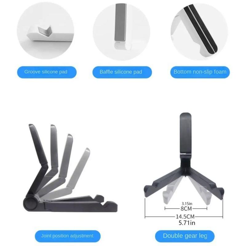 Foldable Tablet & Phone Holder, Plastic Folding Triangular Stand, Tablet & Computer Accessories for Home Office