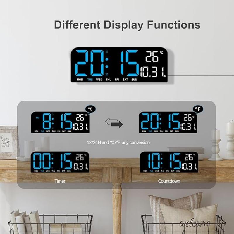 Modern LED Digital Wall Clock Decorative, 10