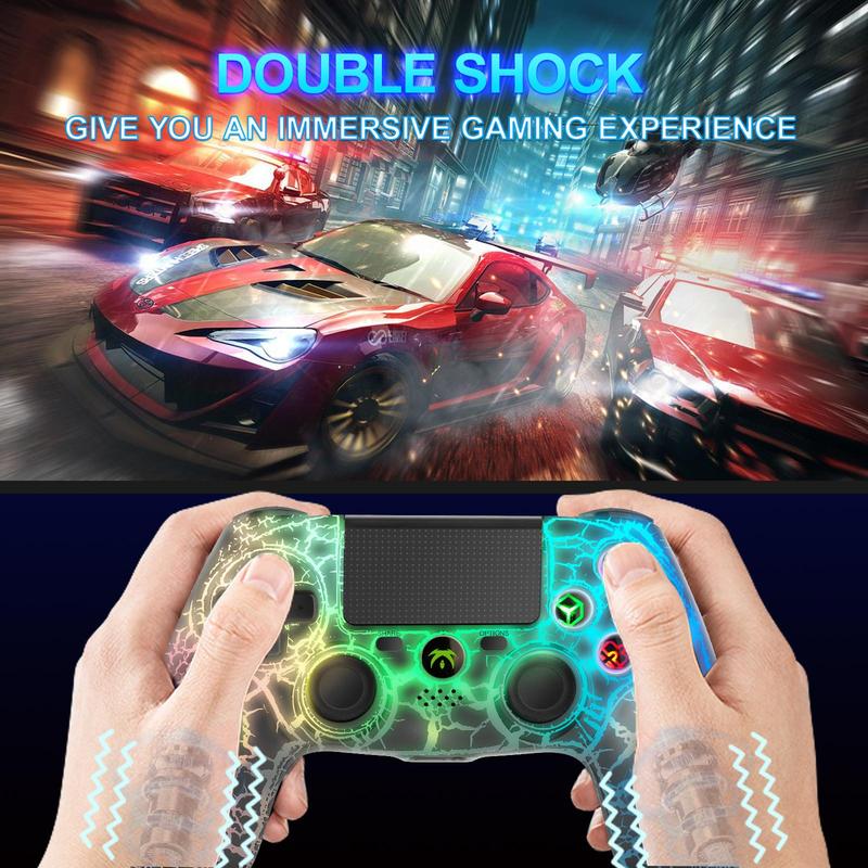 Wireless Gaming Controller for PS4, Wireless Remote Gamepad with 6-Axis Motion Sensor Audio Function, Game Controller Widely for PS4 PC iOS