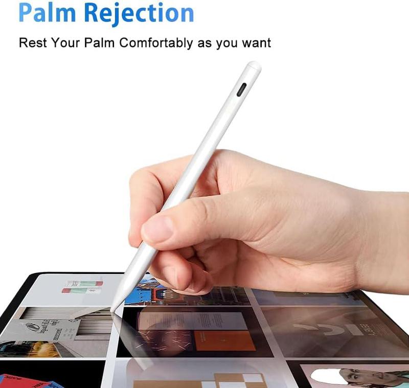 iPad 9 and 10 generation Stylus - 2x Fast charging Active Pencil Palm rejection tilt sensor, compatible with 2018-2023 Apple iPad Pro11&12.9 