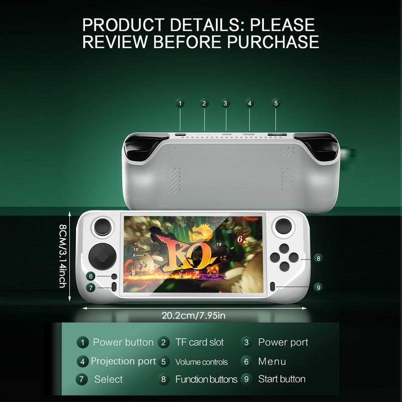 USB Rechargeable Retro Handheld Gaming Console, 1 Box 5-Inch IPS Large Screen Gaming Console with Upgraded Hall Joystick, 5000mAh Long Battery Life Gaming Handheld