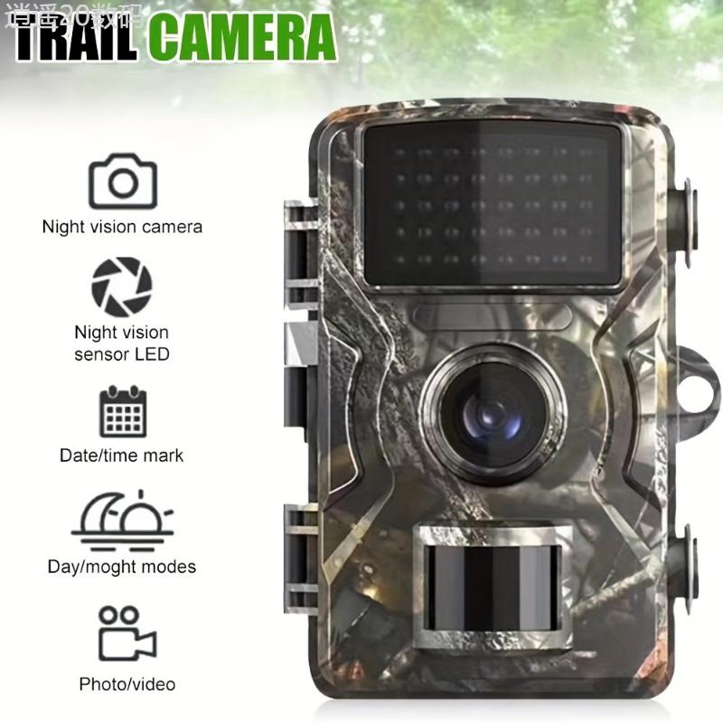 Upgraded Version Hunting Camera, With 2-inch Screen, HD Wildlife Tracking Camera, Night Vision PIR 393.7 Inches, 0.8 Seconds Trigger Motion Activation For Outdoor Wildlife Surveillance Camouflage Mount Wireless