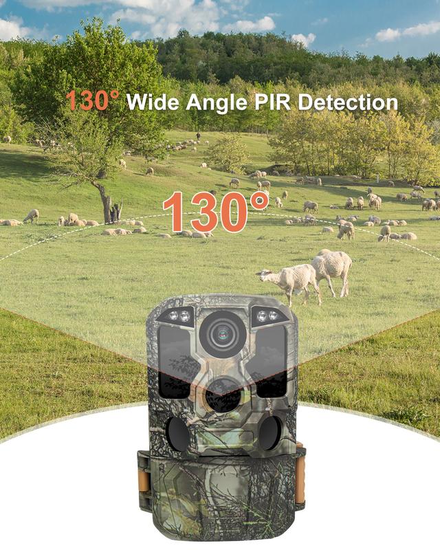 KJK Trail Camera WiFi 8K 84MP with 64GB Memory Card, Game Camera with Night Vision, 0.05s Trigger Motion Activated, IP67 Waterproof 130°Wide-Angle 42pcs No Glow Infrared Leds for Wildlife Monitoring