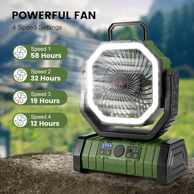 20000 mAh MINI FAN - RECHARGABLE , LED LIGHT ,POWERBANK