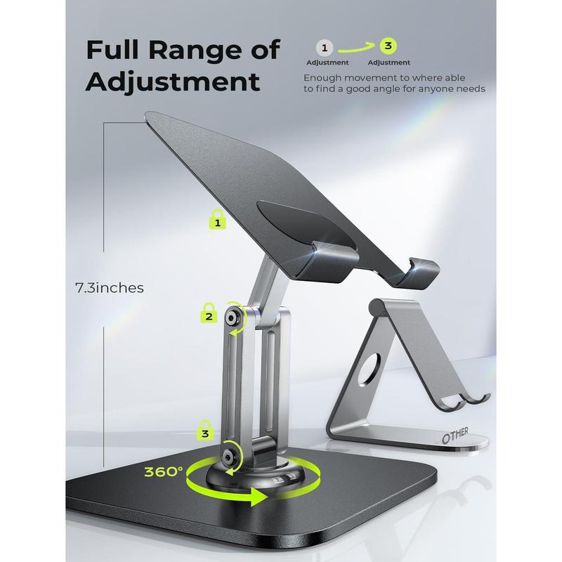 for iPad Stand Holder Adjustable Tablet Stand for Desk, Portable Monitor Stand Tablet Holder 2024 iPad 10th Generation Accessories for Kindle Table Mount Monitor PS Switch iPhone 15.6