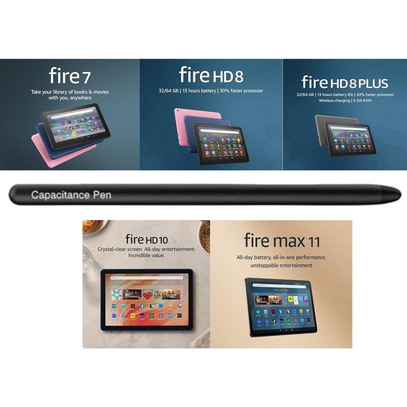 Fire Tablet Pen for Fire HD 10 Stylus Pen, Fire Max 11 Pen, Fire HD 8 Pen, Tablets Touch Screen Stylus Pen (Black)