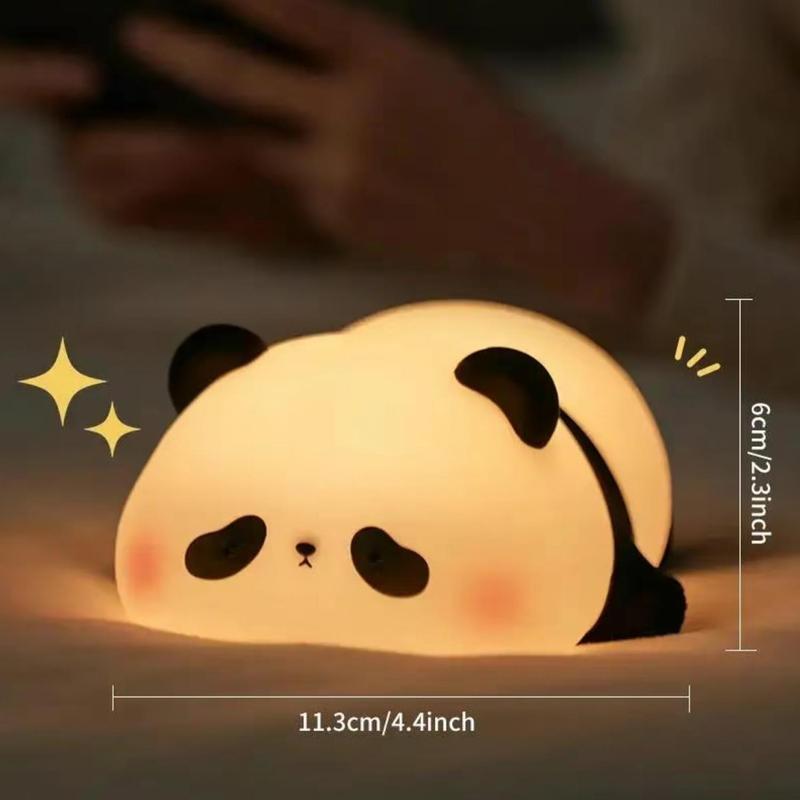 Cute Panda Design Silicone Pat Light, USB Rechargeable LED Light, Sleep Light Bedside Lamp, Decorative Eye Protection Lamp, Outdoor Camping Light