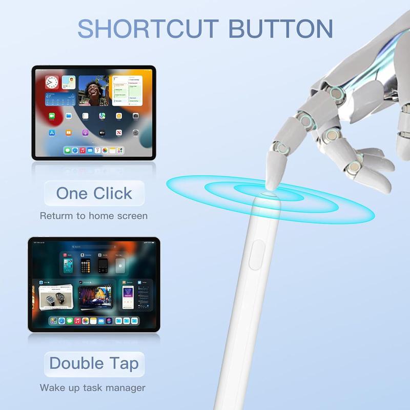 iPad 9 and 10 generation Stylus - 2x Fast charging Active Pencil Palm rejection tilt sensor, compatible with 2018-2023 Apple iPad Pro11&12.9 