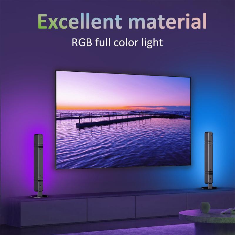 USB LED Ambient Light, Rectangle Shaped Music Sync RGB Ambient Table LED Light, Room Lights for Bedroom, Brightness Adjustable RGB Desktop Night Light, Room Lamp for Dressers for Bedroom Decor