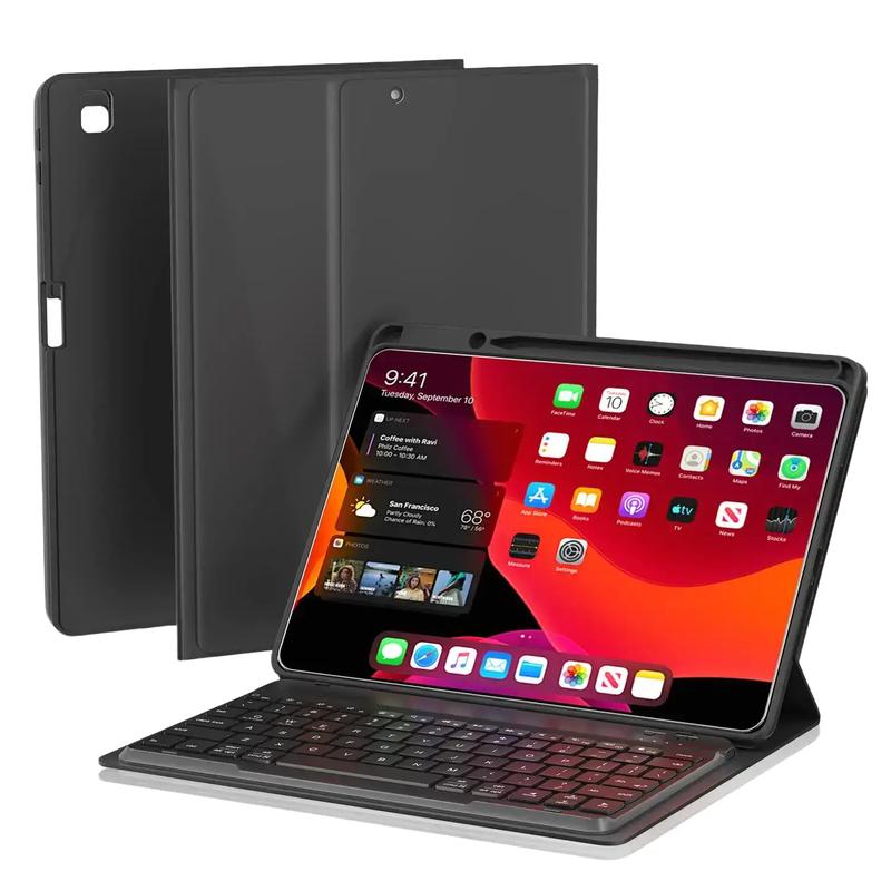 Keyboard Case for iPad 9th 8th 7th Gen 10.2 inch, iPad Air 3rd, Pro 10.5 - No Backlite Keyboard, Detachable Magnetic Protective Cover, Pencil Holder, Auto Sleep Wake