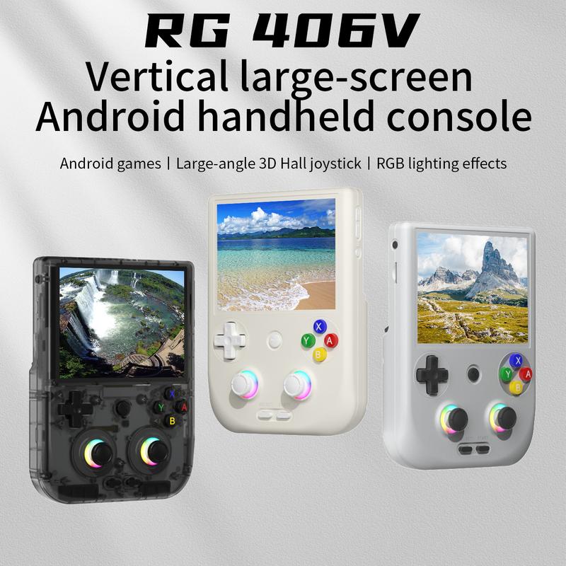 ANBERNIC RG406V Handheld Game Console 4’’ IPS Touch Screen Android 13 Unisoc T820 64-bit Game Player 5500mAh RGB lighting Retro Protection