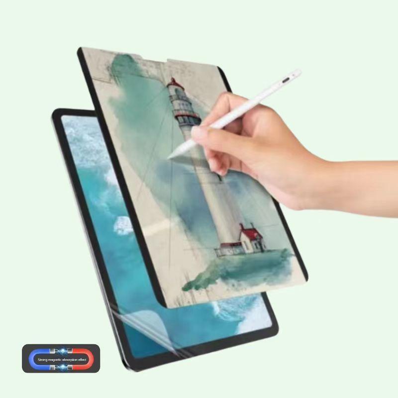 Magnetic Tablet Screen Protector, Paper-Feel Matte Finish Tablet Screen Protector, Compatible with iPad 10th Gen, Air 6 5 4 3, Pro 12.9 11 10.5, 9 8 7