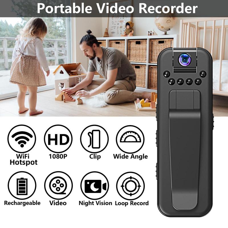 3 In 1 All-around Video Recorder, Portable 1080P HD Outdoor Sports Camera, Wearable Body Cam with 180° Rotation Lens & IR Night Vision, Digital Camera