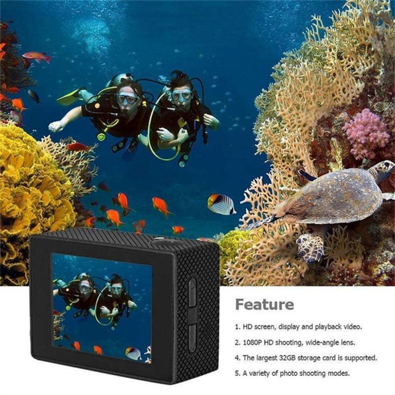 4K HD Action Camera, Waterproof Action Camera, Outdoor Sports Camera, Skiing Camera, Cycling Camera, Diving Camera