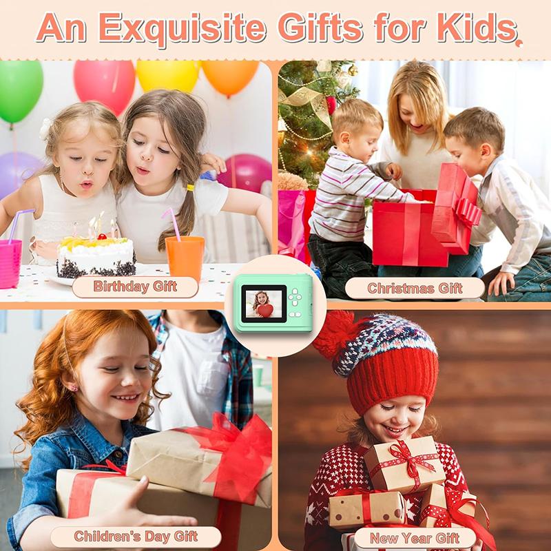 Kids Print Camera, Video Recording, Multi-mode DIY, Multi-functional Game Console, Halloween Gift Christmas