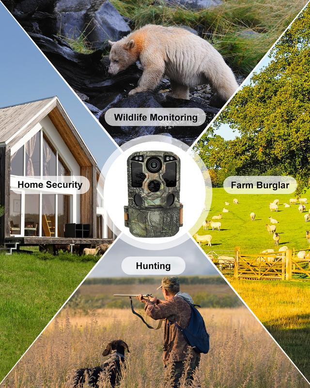 KJK Trail Camera WiFi 8K 84MP with 64GB Memory Card, Game Camera with Night Vision, 0.05s Trigger Motion Activated, IP67 Waterproof 130°Wide-Angle 42pcs No Glow Infrared Leds for Wildlife Monitoring