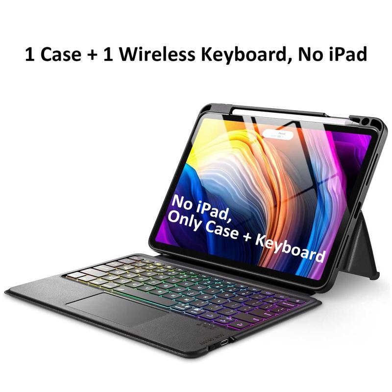 Case + Wireless Keyboard for iPad Pro 11 inch Case with Keyboard - Detachable Backlit Keyboard with Trackpad, Case with Pencil Holder for iPad Pro 11