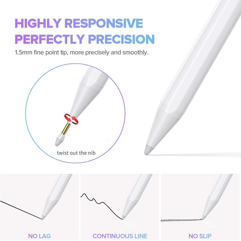 Stylus Pen on Tiktok shop for iPad 9th&10th Generation-2X Fast Charge Active Pencil Compatible with 2018-2024 Apple iPad Pro11&12.9,iPad Air 3 4 5,iPad 6-10,iPad Mini 5 6 Gen-White，clearance items today 2024 ,Funny ipad accessories Gift，Deals For You Days