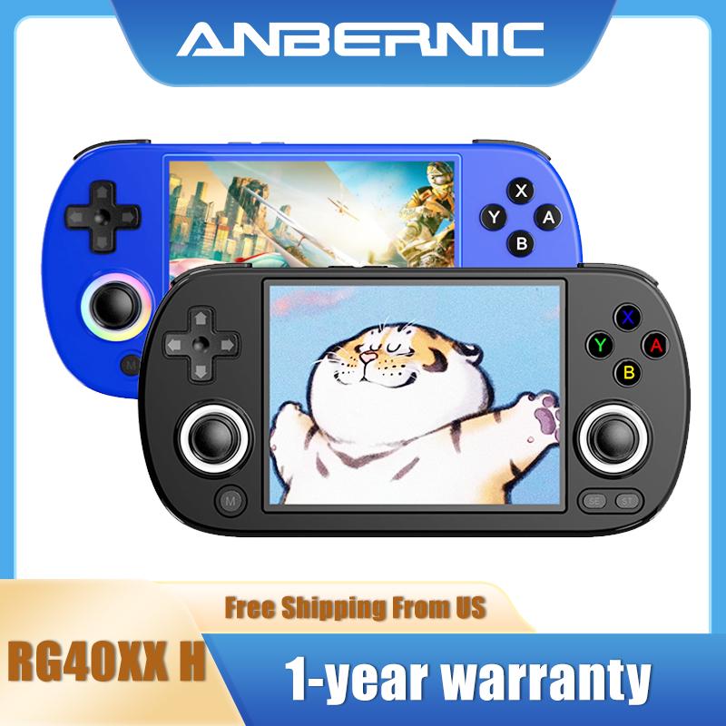 Anbernic RG40XX H Retro Handheld Game Consoles RG40XXH Retro Gaming Console with 64 TF Card Portable Gaming Console Linux 64-bit System 4 inch IPS Screen Supports WiFi Bluetooth HD and TV Output