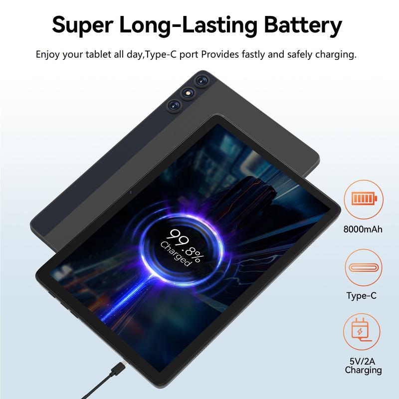 Android 14 Tablet, 128GB+14(8+6 Expand)GB, 10inch 4G Phone Tablet, 5G WIFI+Cellular, Octa-Core, Dual Sim Card Slot, 13MP Camera,GPS,1TB Expand,1920*1200 FHD IPS,8000mAh,Face Unlock,Tablet with Keyboard, Tablet kids Android