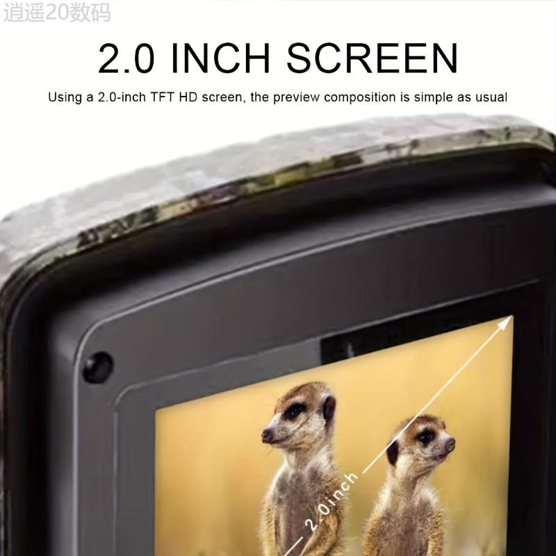 Upgraded Version Hunting Camera, With 2-inch Screen, HD Wildlife Tracking Camera, Night Vision PIR 393.7 Inches, 0.8 Seconds Trigger Motion Activation For Outdoor Wildlife Surveillance Camouflage Mount Wireless