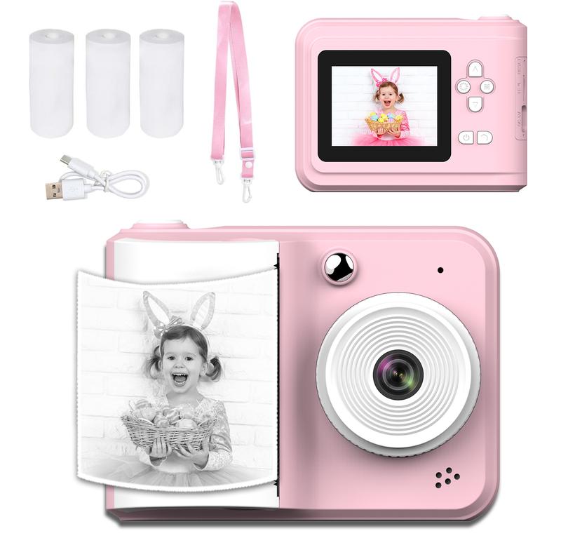 Kids Print Camera, Video Recording, Multi-mode DIY, Multi-functional Game Console, Halloween Gift Christmas