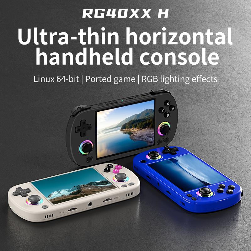 Anbernic RG40XX H Retro Handheld Game Consoles RG40XXH Retro Gaming Console with 64 TF Card Portable Gaming Console Linux 64-bit System 4 inch IPS Screen Supports WiFi Bluetooth HD and TV Output