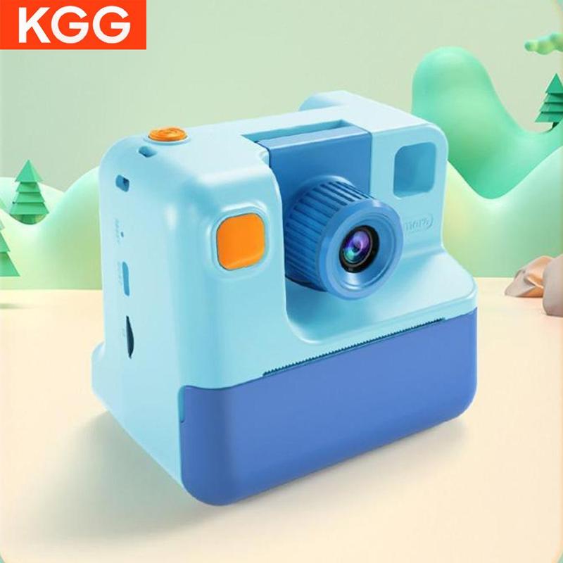 KGG Instant Camera with Thermal Printer, 1 Set Rechargeable Digital Photo Print Camera, Video Camera Toy, Birthday Gift for Girls