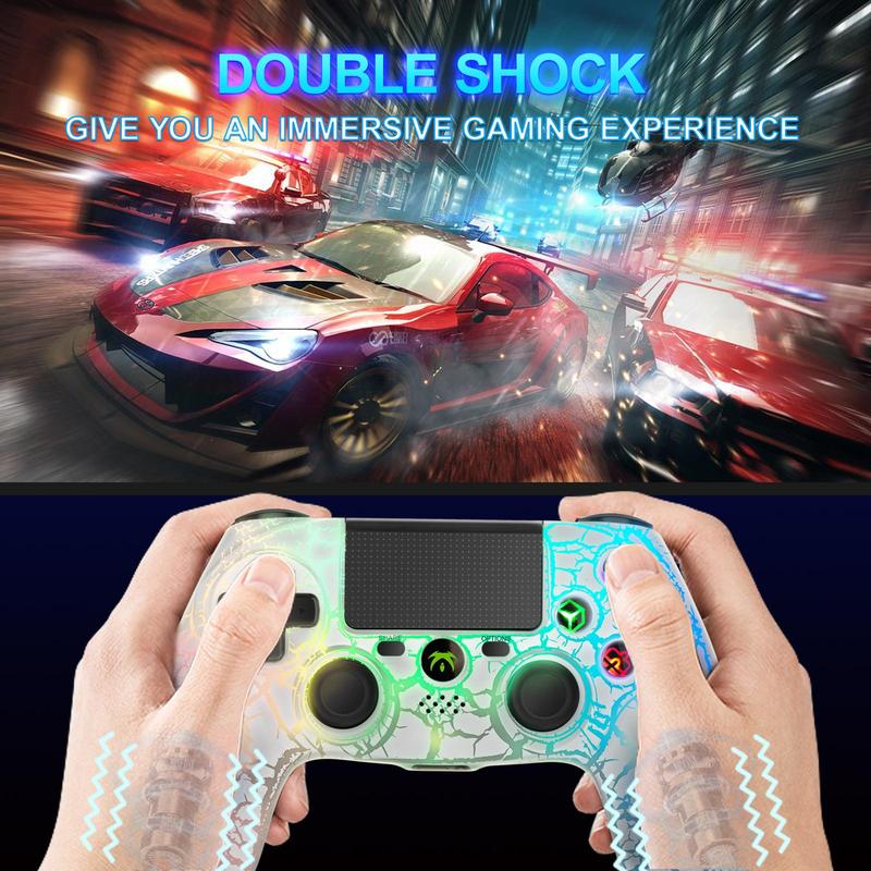 Wireless Gaming Controller for PS4, Wireless Remote Gamepad with 6-Axis Motion Sensor Audio Function, Game Controller Widely for PS4 PC iOS