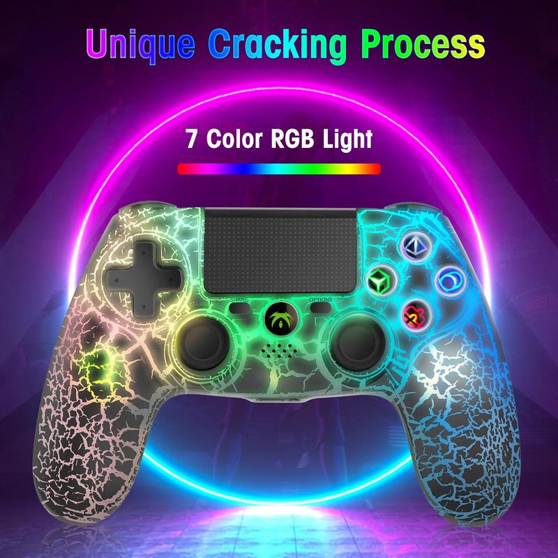 Wireless Gaming Controller for PS4, Wireless Remote Gamepad with 6-Axis Motion Sensor Audio Function, Game Controller Widely for PS4 PC iOS