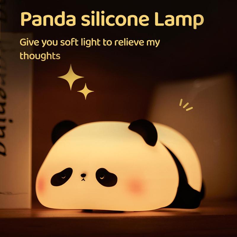 Cute Panda Design Silicone Pat Light, USB Rechargeable LED Light, Sleep Light Bedside Lamp, Decorative Eye Protection Lamp, Outdoor Camping Light