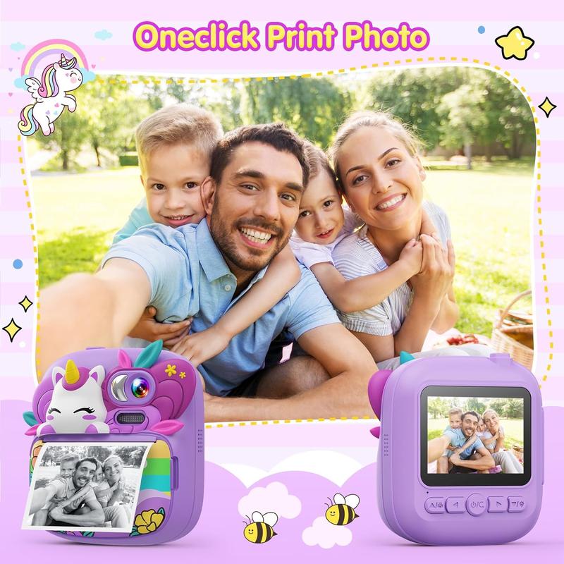 Kids Camera Instant Print,  Camera for Kids with Printable Photos,  Camera Toys for Children, Digital Camera Birthday Gifts for Girls